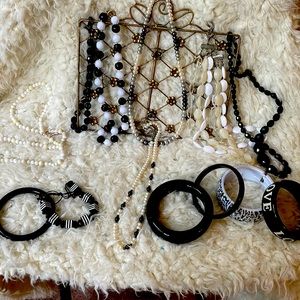 Black and white lot of chic jewelry